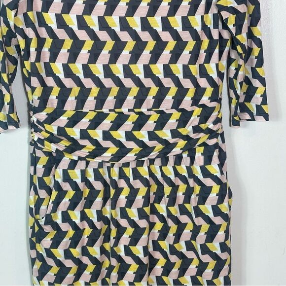 Boden Black and Tan Sheath Midi Dress with 3/4 Sleeves - Picture 6 of 10